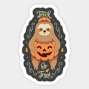 Sloth Trick or Treat Sticker